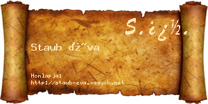 Staub Éva névjegykártya